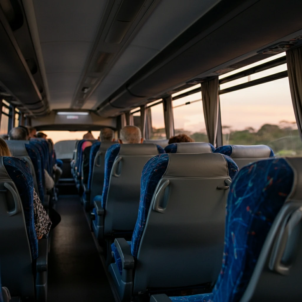 Ônibus na BR-101 entre Florianópolis e São Paulo