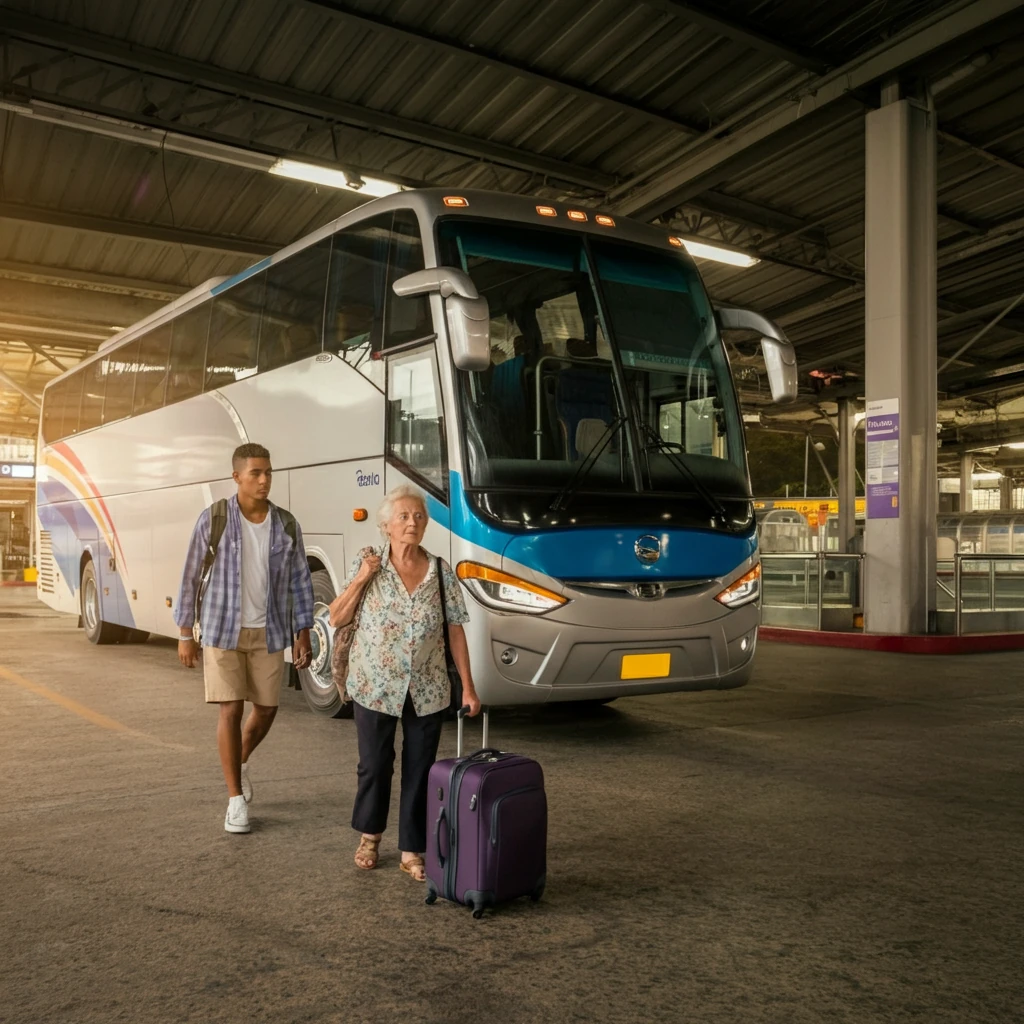 Ônibus moderno conectando Belo Horizonte a São Paulo em viagem interestadual