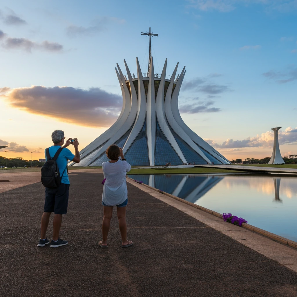 Congresso Nacional em Brasília, com Praça dos Três Poderes ao fundo e Esplanada dos Ministérios